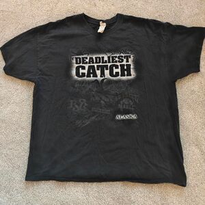 Deadliest Catch Alaska Crab Boats Graphic Tee Black Men's Size 2XL